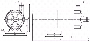 MP系列微型磁力驅動循環(huán)泵安裝尺寸圖 MP系列微型磁力驅動循環(huán)泵安裝尺寸圖